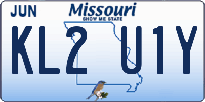 MO license plate KL2U1Y