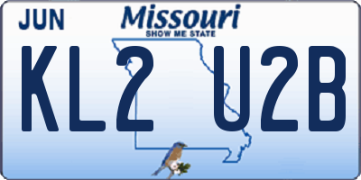 MO license plate KL2U2B