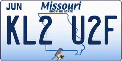 MO license plate KL2U2F
