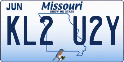 MO license plate KL2U2Y