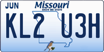 MO license plate KL2U3H
