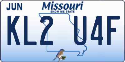 MO license plate KL2U4F