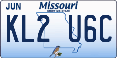 MO license plate KL2U6C