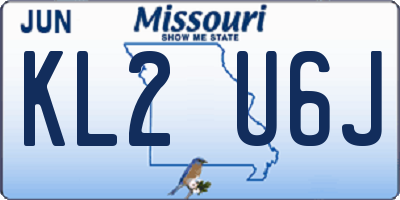 MO license plate KL2U6J