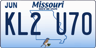 MO license plate KL2U7O