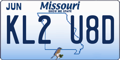 MO license plate KL2U8D