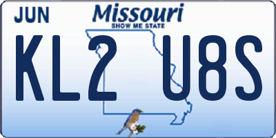 MO license plate KL2U8S
