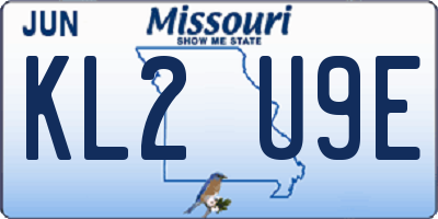 MO license plate KL2U9E