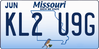 MO license plate KL2U9G
