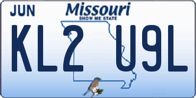 MO license plate KL2U9L