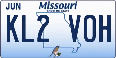 MO license plate KL2V0H