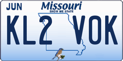 MO license plate KL2V0K