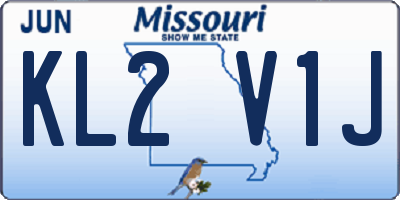 MO license plate KL2V1J