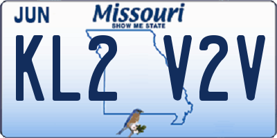 MO license plate KL2V2V