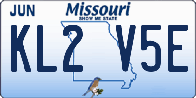 MO license plate KL2V5E