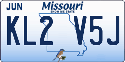 MO license plate KL2V5J