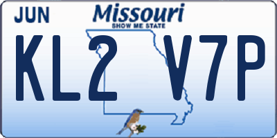 MO license plate KL2V7P