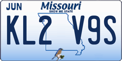 MO license plate KL2V9S