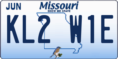 MO license plate KL2W1E