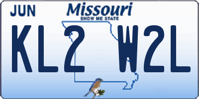 MO license plate KL2W2L