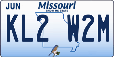 MO license plate KL2W2M