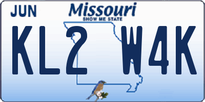MO license plate KL2W4K