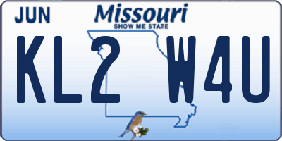 MO license plate KL2W4U