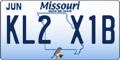 MO license plate KL2X1B