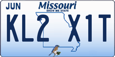 MO license plate KL2X1T