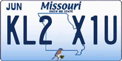 MO license plate KL2X1U