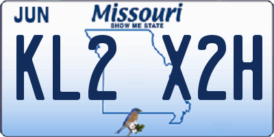 MO license plate KL2X2H