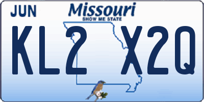 MO license plate KL2X2Q