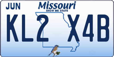 MO license plate KL2X4B