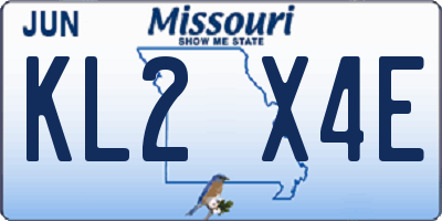 MO license plate KL2X4E