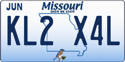 MO license plate KL2X4L
