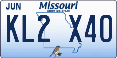MO license plate KL2X4O