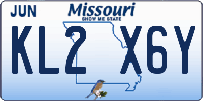 MO license plate KL2X6Y