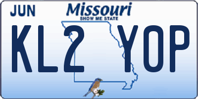 MO license plate KL2Y0P