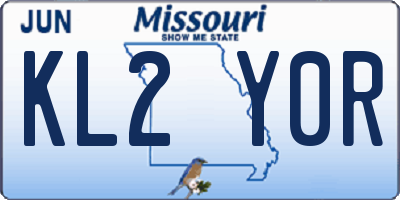 MO license plate KL2Y0R