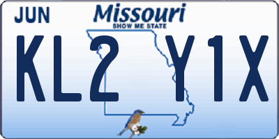 MO license plate KL2Y1X