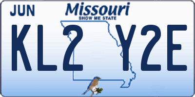 MO license plate KL2Y2E