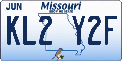 MO license plate KL2Y2F