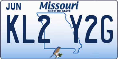 MO license plate KL2Y2G