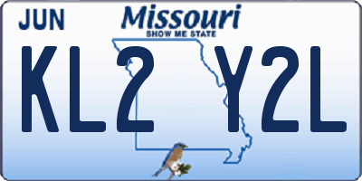 MO license plate KL2Y2L