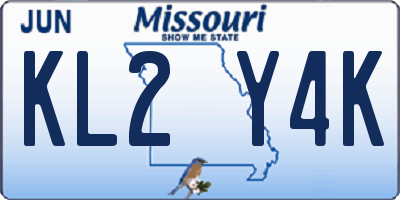 MO license plate KL2Y4K