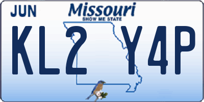 MO license plate KL2Y4P