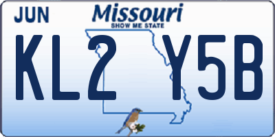 MO license plate KL2Y5B