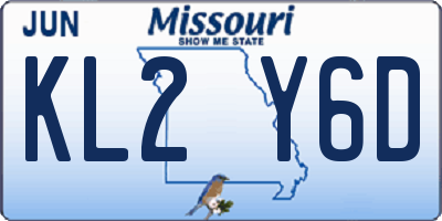 MO license plate KL2Y6D