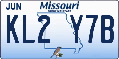 MO license plate KL2Y7B