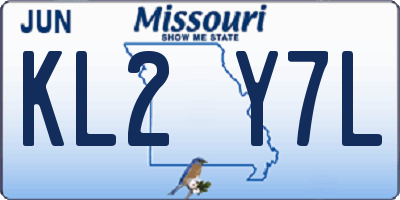 MO license plate KL2Y7L
